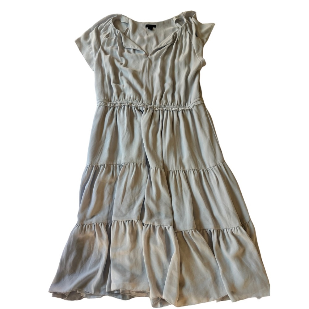 Ann Taylor Light Blue Tiered Midi Dress